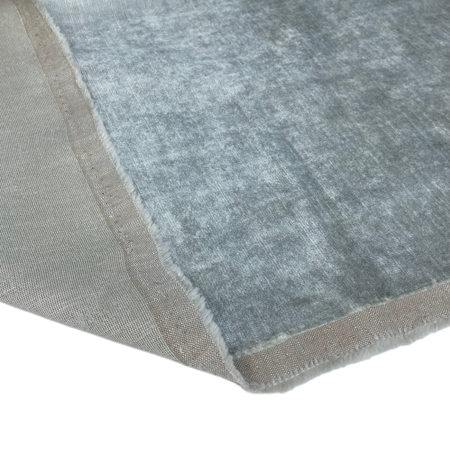 Cotton Velvet Upholstery Designer Remnant - Grey