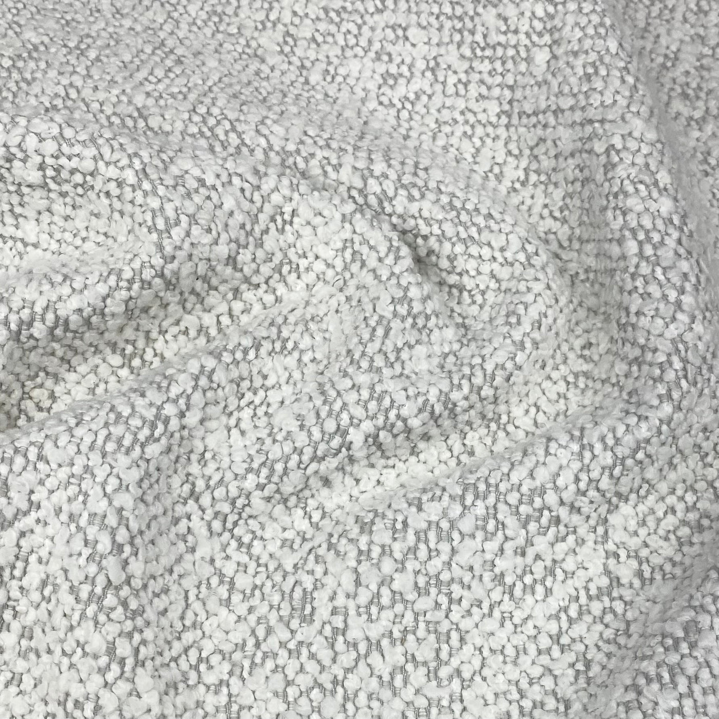 Boucle Upholstery Designer Remnant  - White/Grey