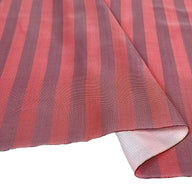 Striped Silk/Polyester Remnant - Red/White