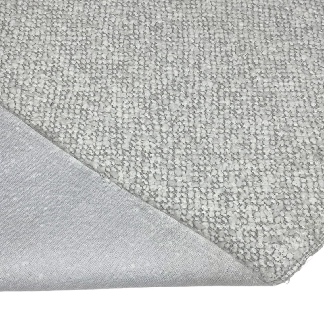 Boucle Upholstery Designer Remnant  - White/Grey