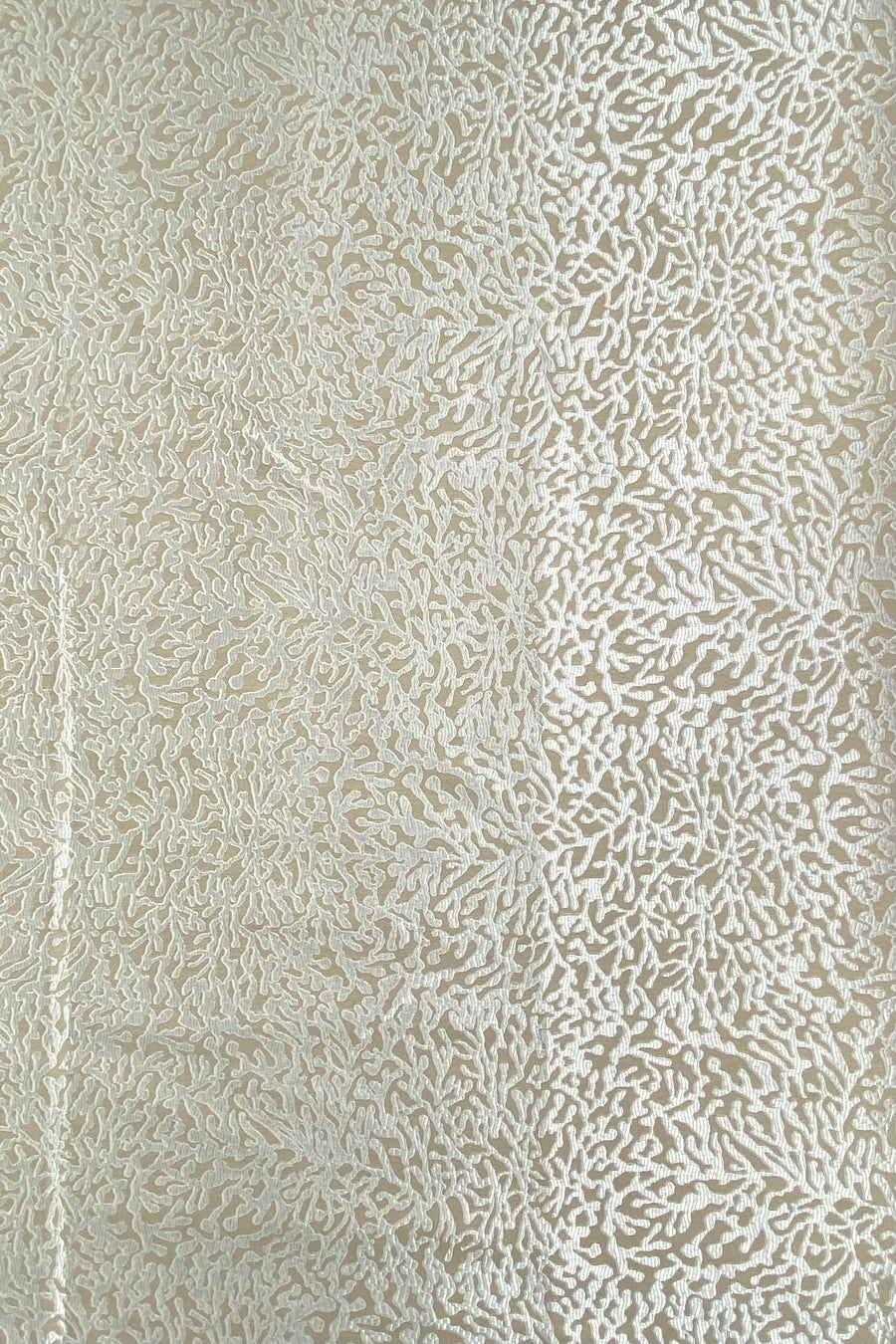 Patterned Upholstery Remnant - Biege/White