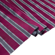 Striped Silk/Polyester - Magenta/Grey - Remnant