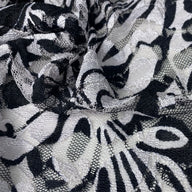 Printed Floral Lace - Black/White