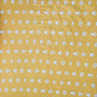 Patterned Upholstery Remnant - Mustard/Beige/White