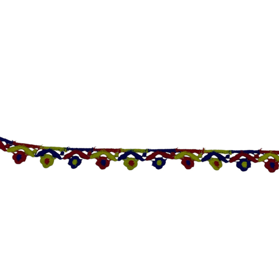 Decorative Floral Trim - Red/Blue/Yellow