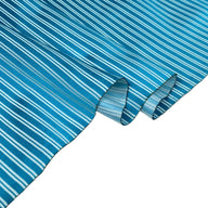 Striped Silk/Polyester Jacquard - Aqua/White - Remnant