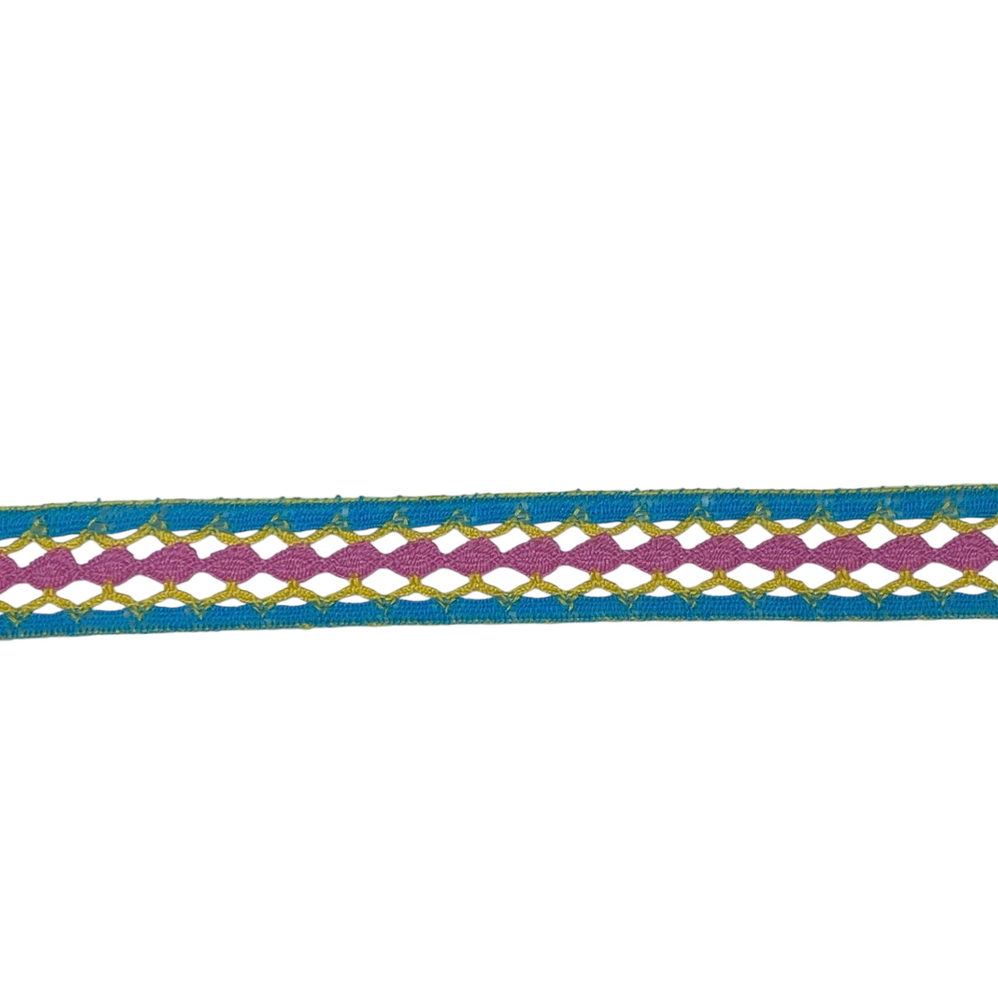 Decorative Crocheted Trim - Blue/Yellow/Pink