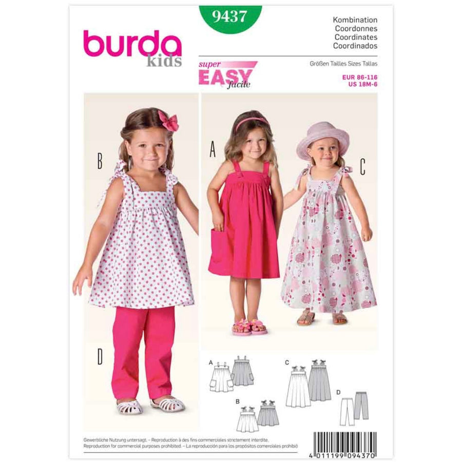 Burda Kids 9437 - Coordinates Sewing Pattern