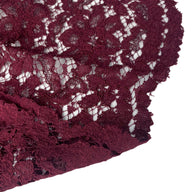 Cotton Floral Corded Lace - Burgundy