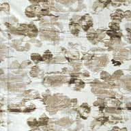 Patterned Velvet Upholstery Designer Remnant - White/Beige/Brown