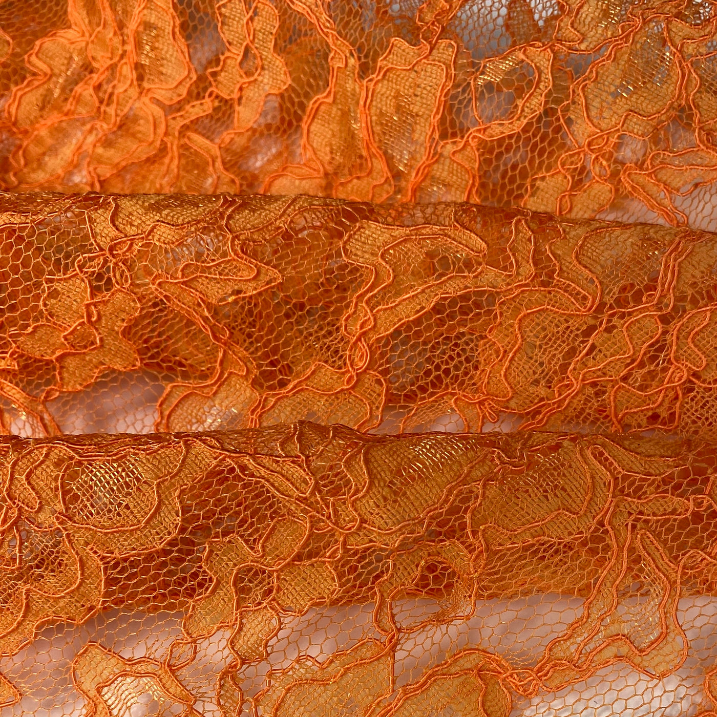 Floral Corded Lace - Orange