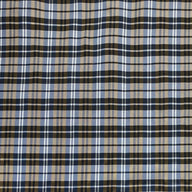 Plaid Silk/Polyester - Blue / Brown / White - Remnant