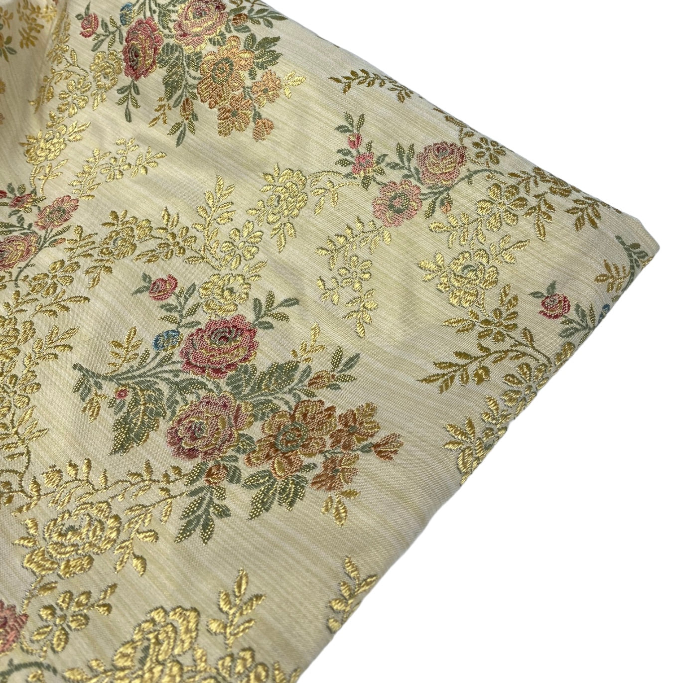 Brocade Upholstery - Designer Remnant - Gold/Green/Red