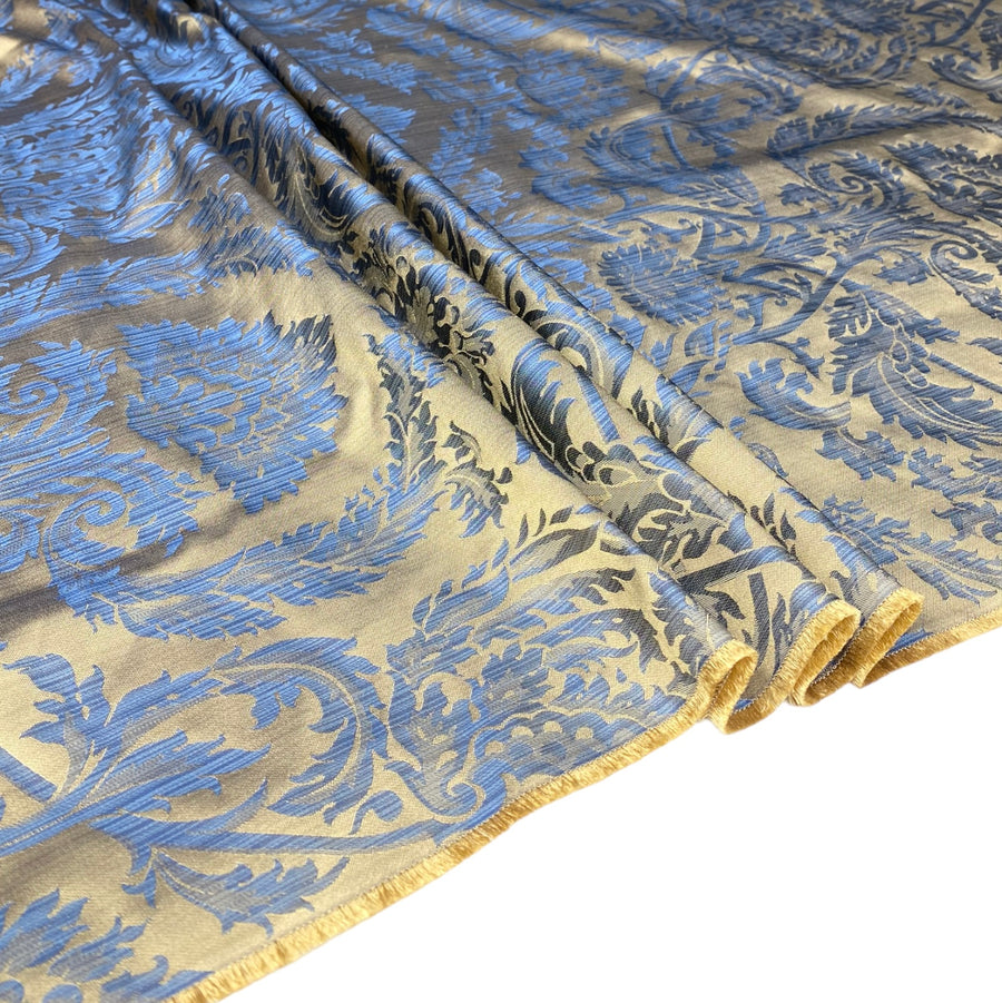 Silk Jacquard - Remnant - Gold/Blue