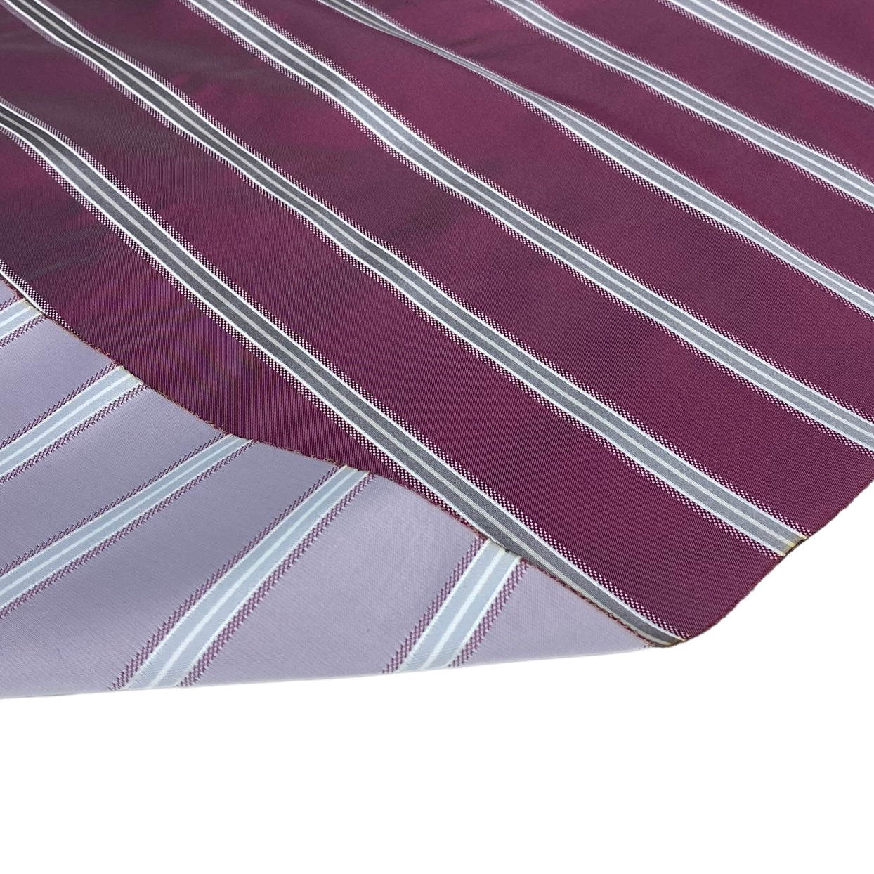 Striped Silk/Polyester - Magenta/Grey/White - Remnant