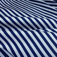 Striped Polyester - Blue/White - Remnant