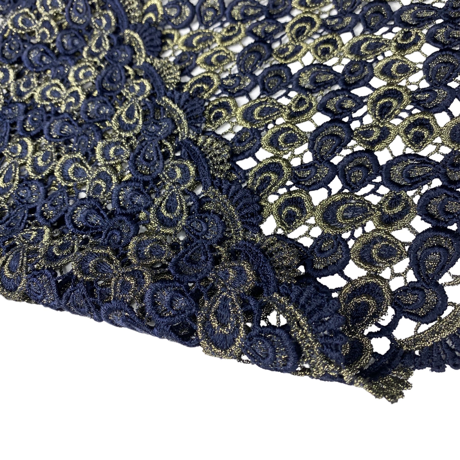 Navy cotton 2024 lace fabric