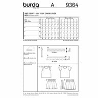 Burda Kids 9364 - Shirt & Skirt Sewing Pattern