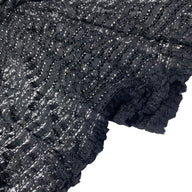 Stretch Floral Lace - Black/Silver Glitter