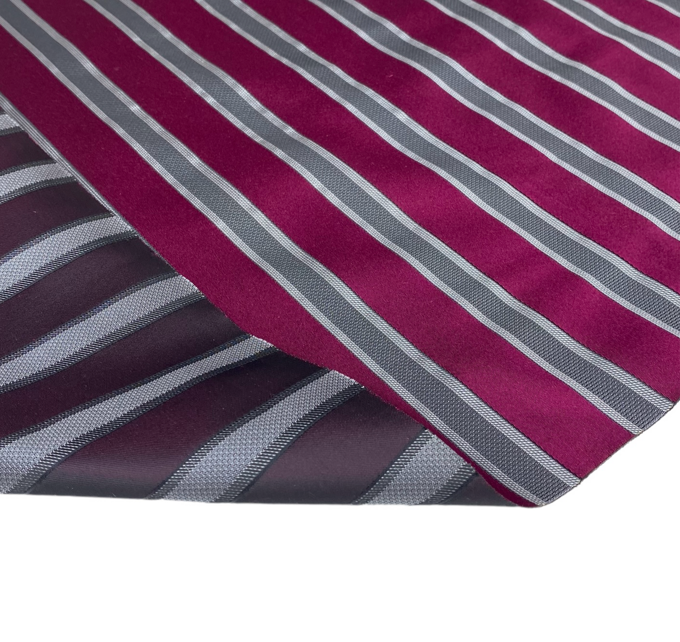 Striped Silk/Polyester - Magenta/Grey - Remnant