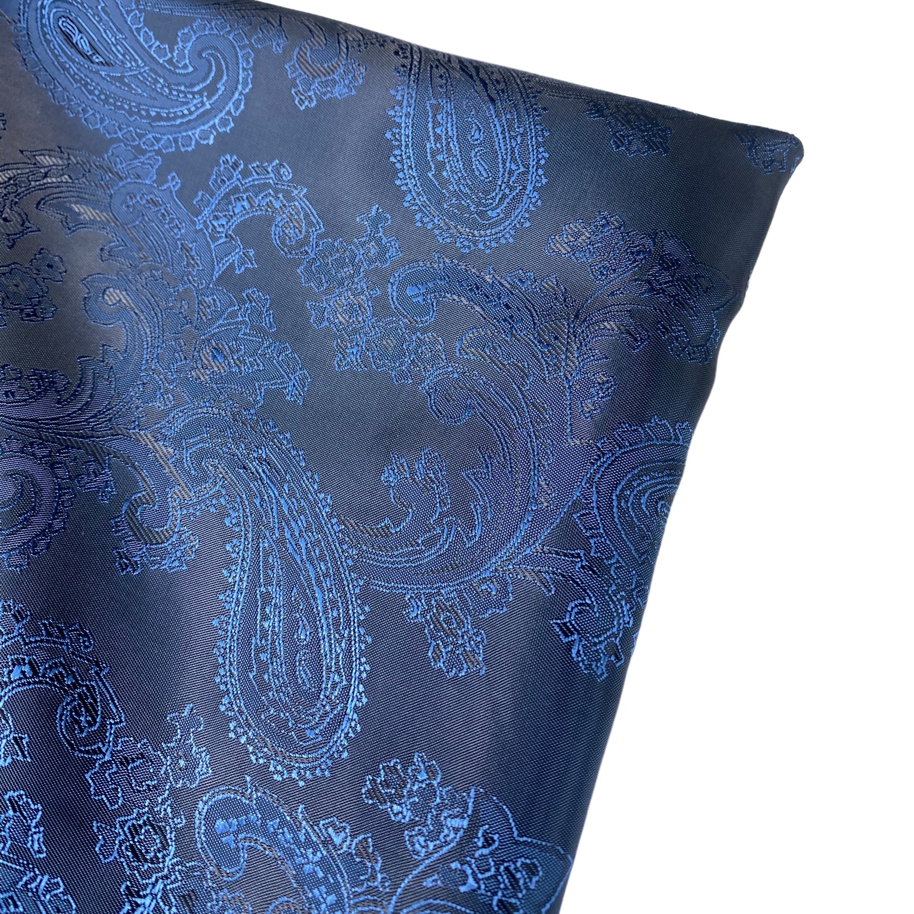 Two Tone Paisley Jacquard Lining - Blue/Black