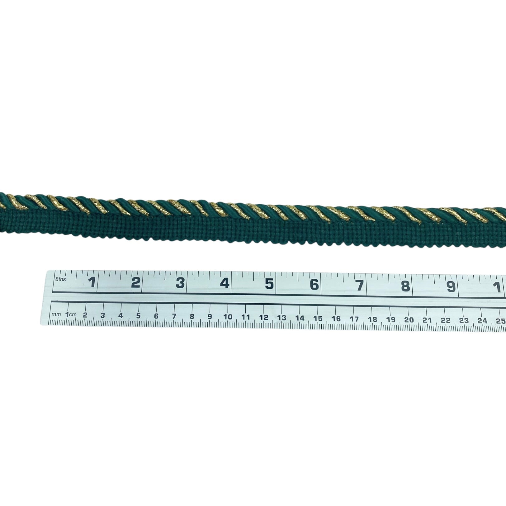 Twisted Lip Cord Trim - Green/Gold