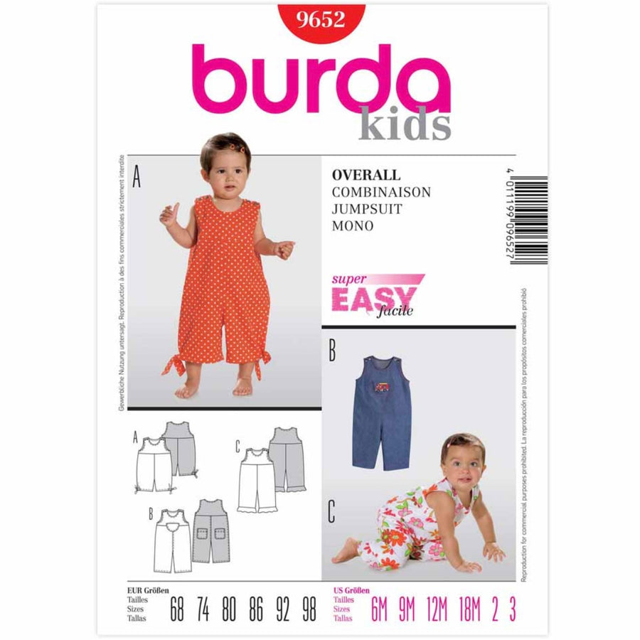 Burda Kids 9652 - Jumpsuit Sewing Pattern