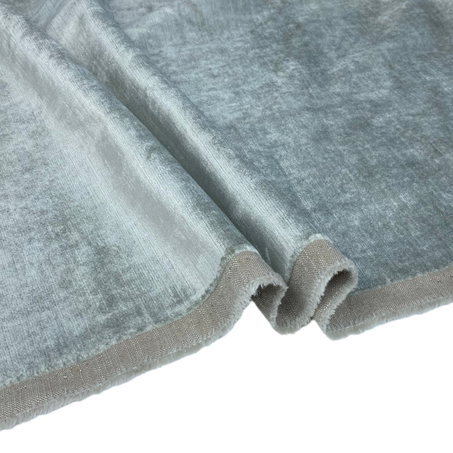 Cotton Velvet Upholstery Designer Remnant - Grey