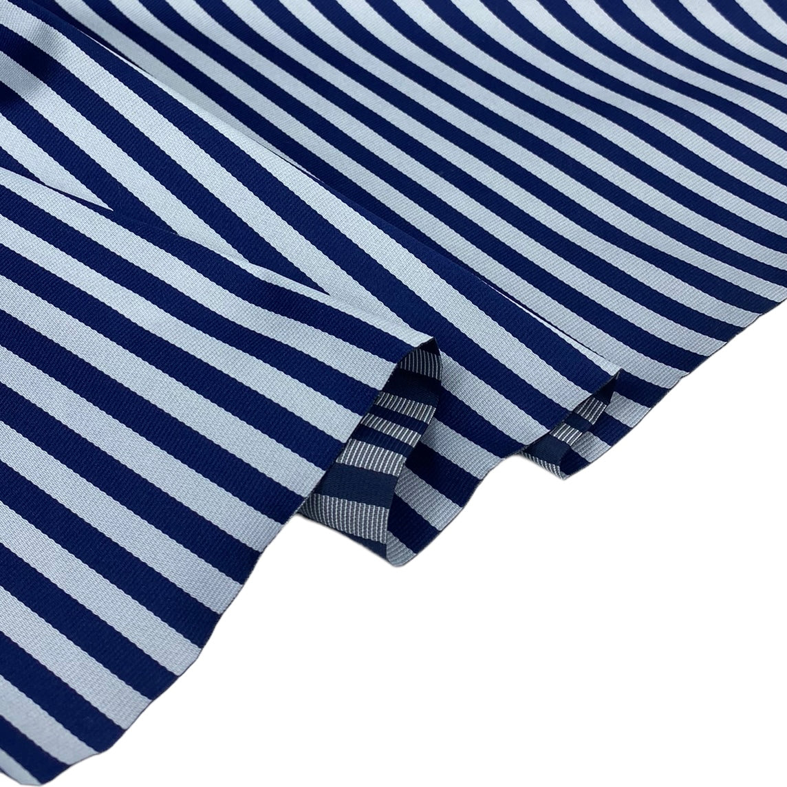 Striped Polyester - Blue/White - Remnant