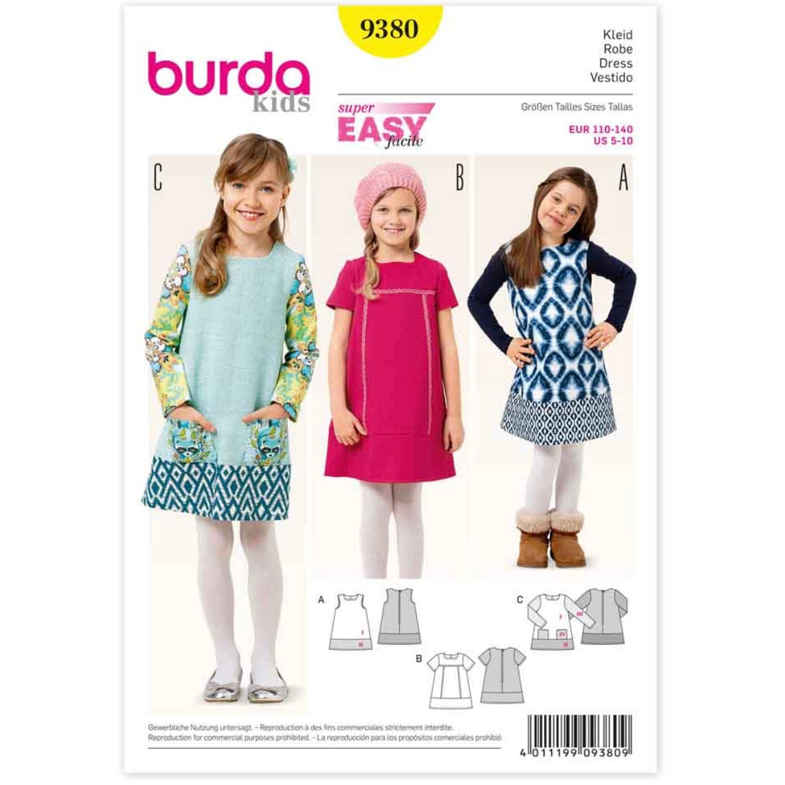 Burda Kids 9380 - Dress Sewing Pattern