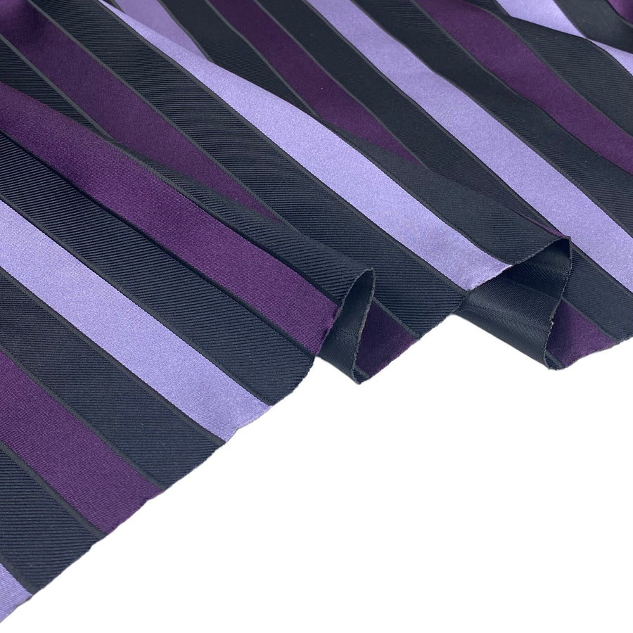 Striped Silk/Polyester - Black/Purple - Remnant