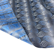 Paisley Silk/Polyester Jacquard - Grey / White / Blue - Remnant