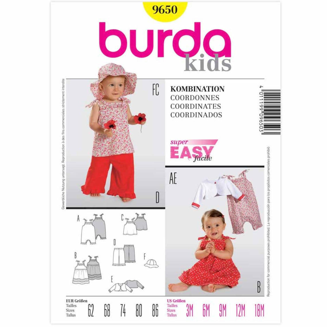 Burda Kids 9650 - Coordinates Sewing Pattern