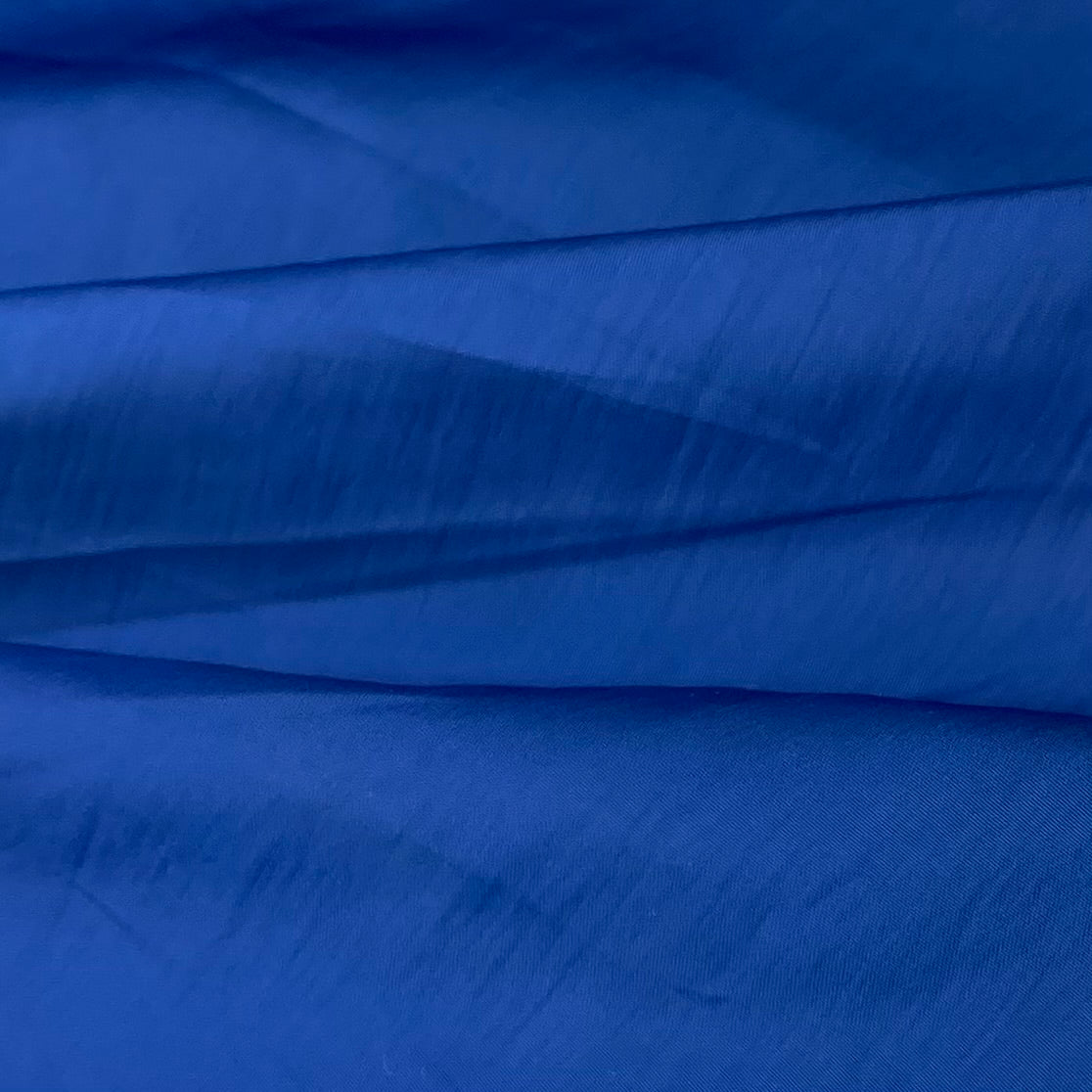 Crinkled Nylon Lining - Blue