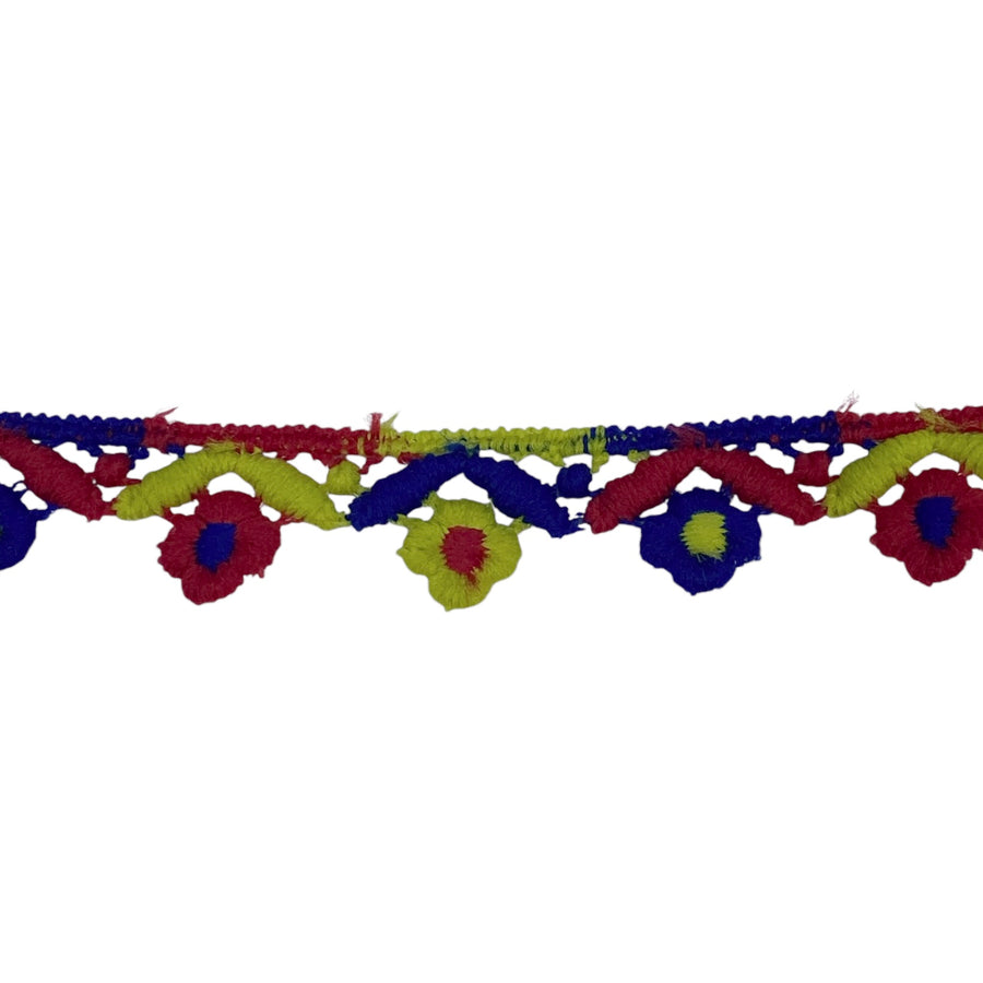 Decorative Floral Trim - Red/Blue/Yellow