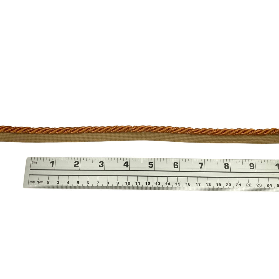 Twisted Lip Cord Trim - Orange/Gold