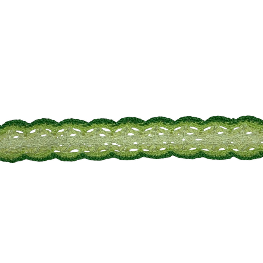 Decorative Crocheted Trim - Green/Light Green/Ivory