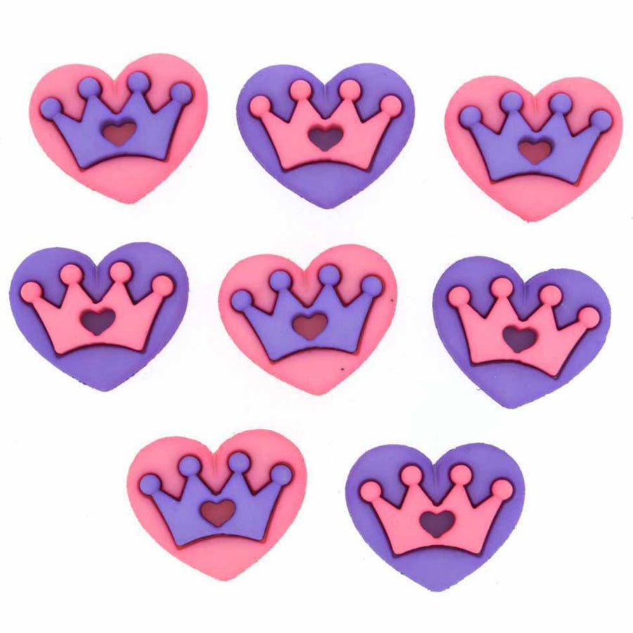 Novelty Buttons - Royal Hearts