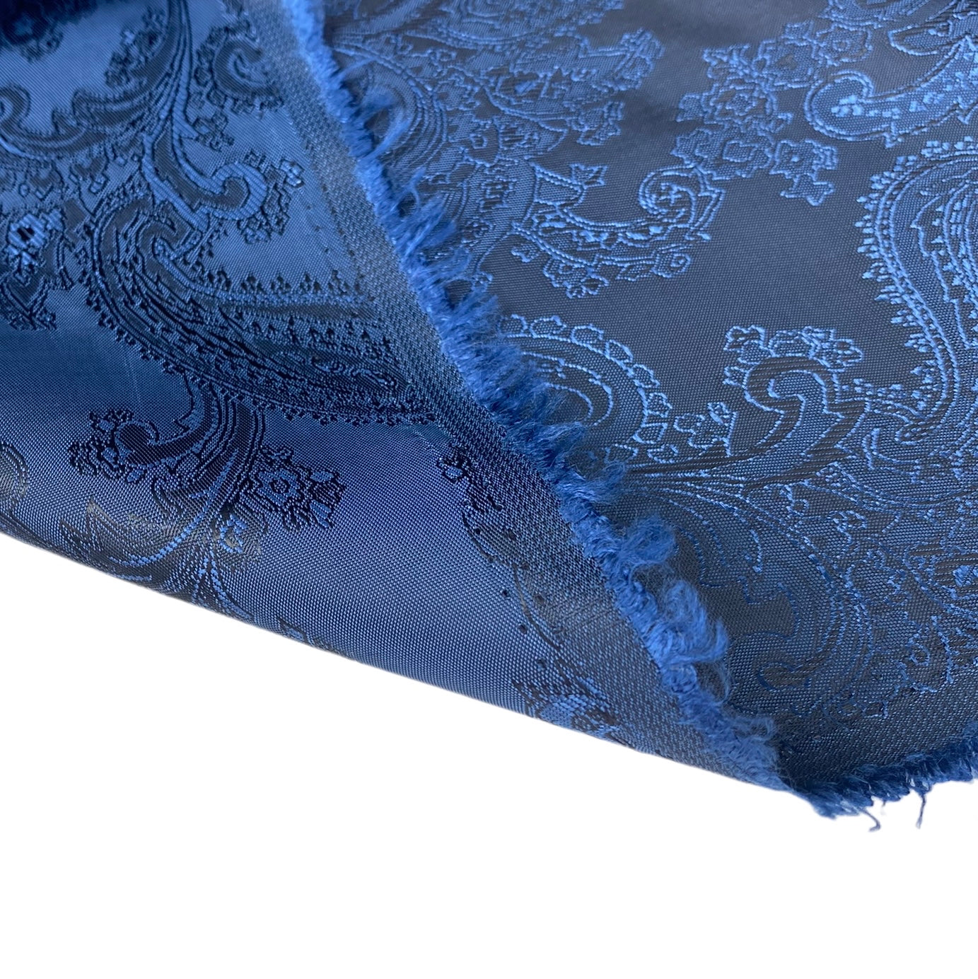 Two Tone Paisley Jacquard Lining - Blue/Black