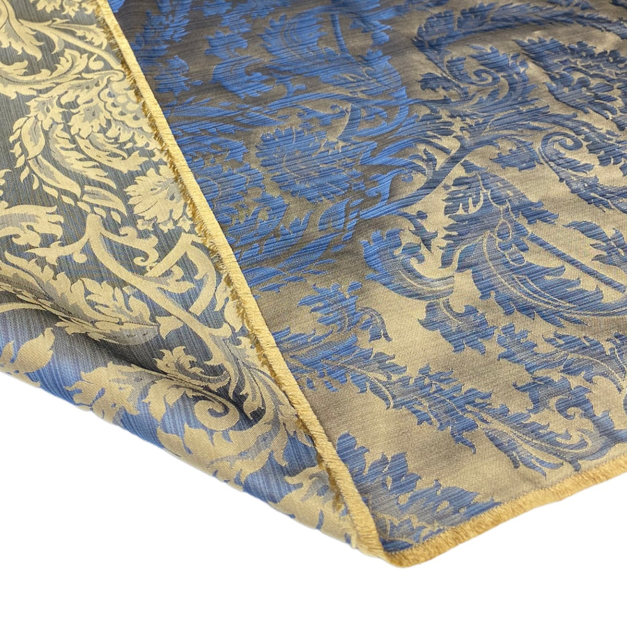 Silk Jacquard - Remnant - Gold/Blue