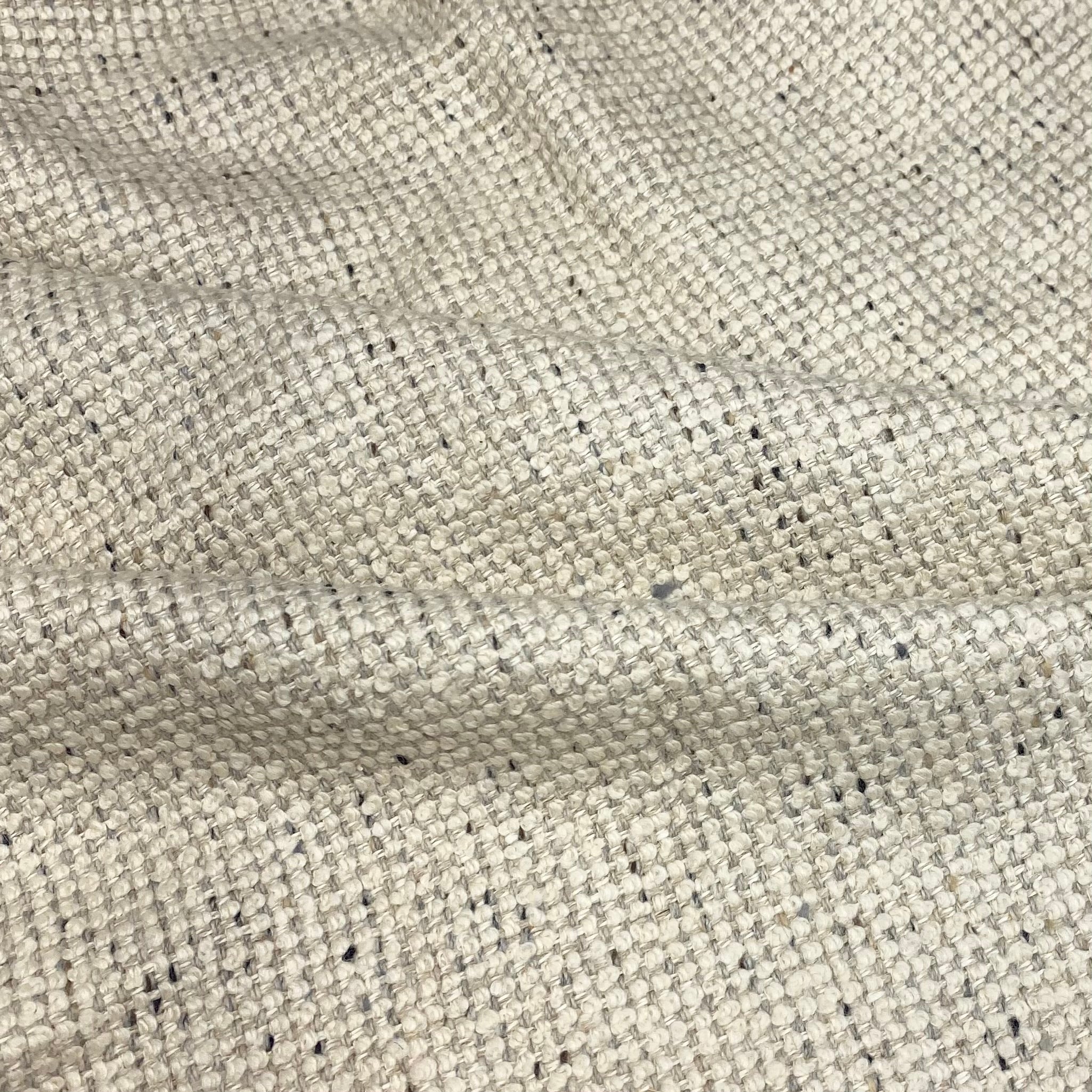 Wool/Linen Designer Remnant  - Cream/Grey/Black