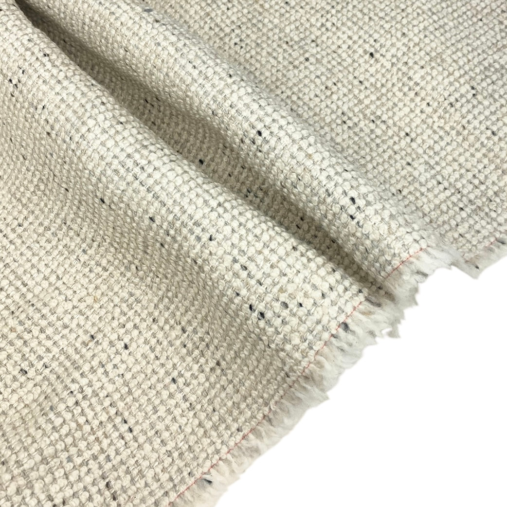 Wool/Linen Designer Remnant  - Cream/Grey/Black