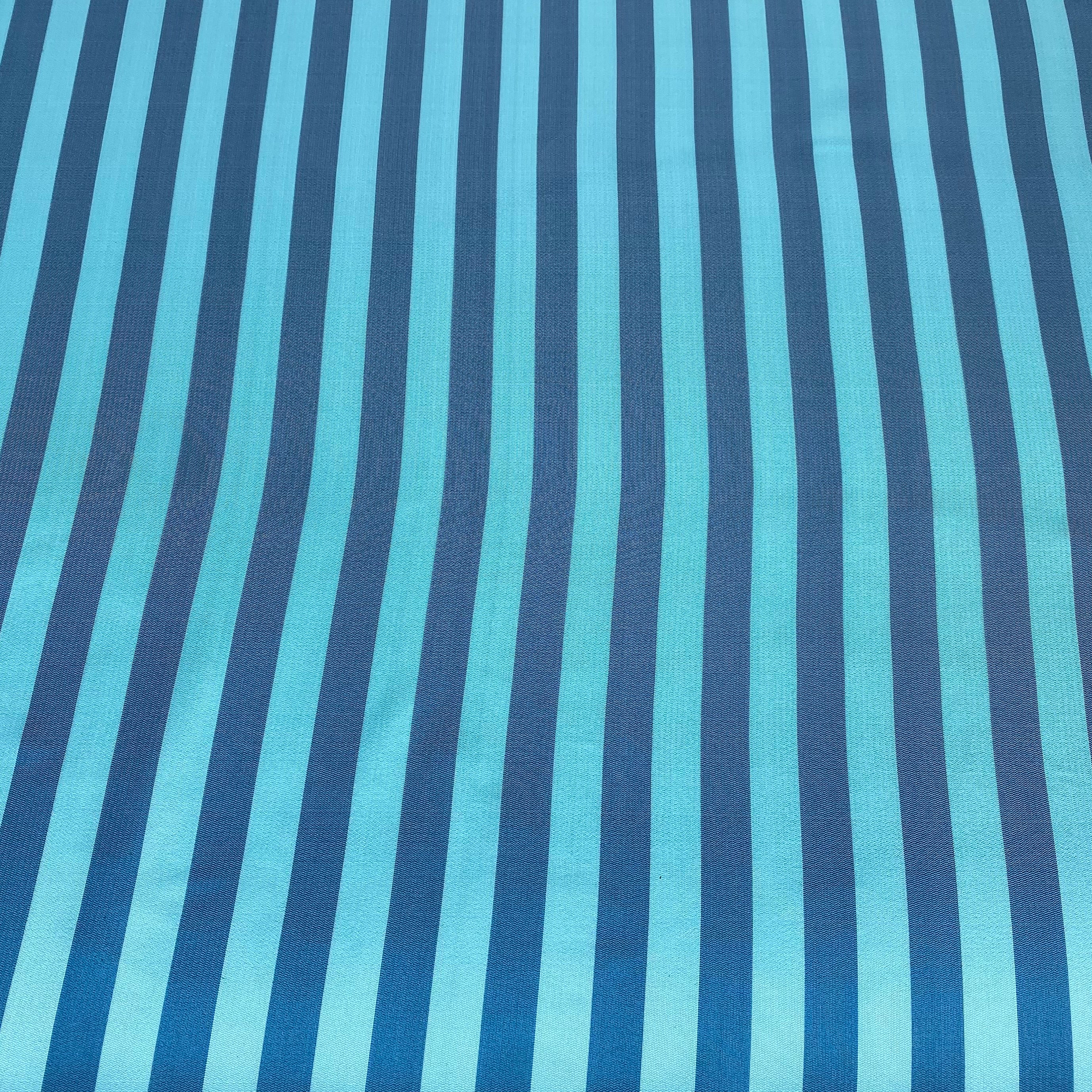 Striped Silk/Polyester - Turquoise/Aqua - Remnant