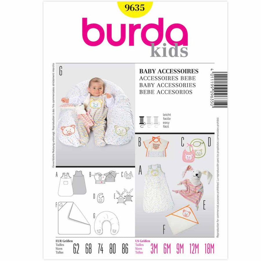 Burda Kids 9635 - Baby Accessories Sewing Pattern