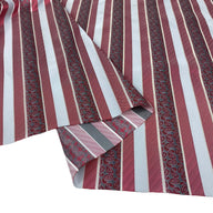 Striped Paisley Silk/Polyester Jacquard - Red / Grey / White - Remnant