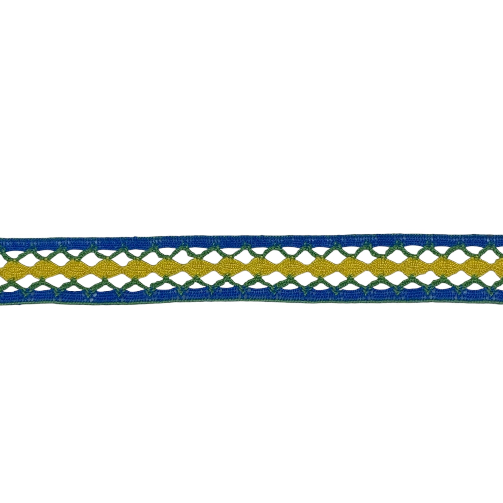 Decorative Crocheted Trim - Yellow/Blue/Green