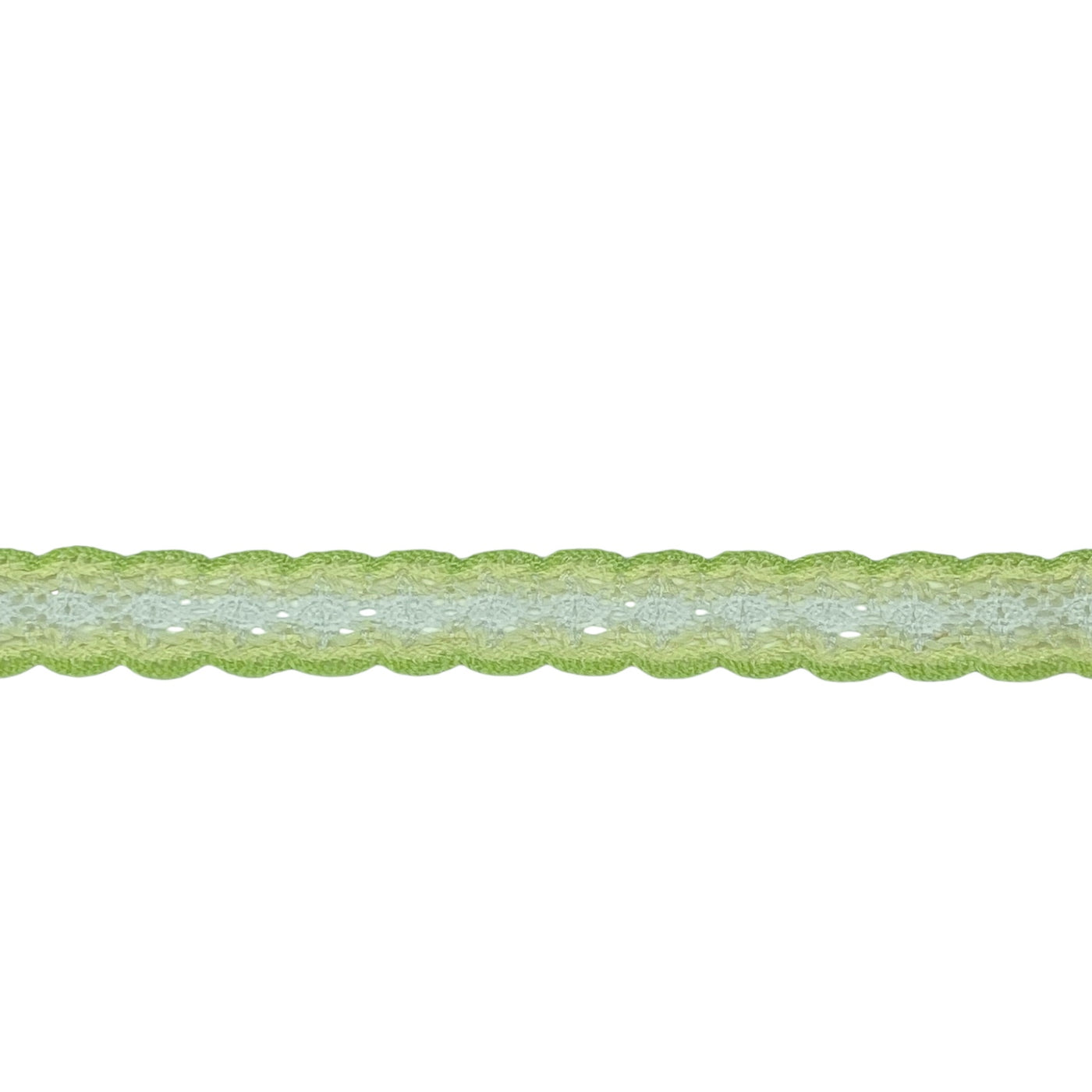 Decorative Crocheted Trim - Light Green/White