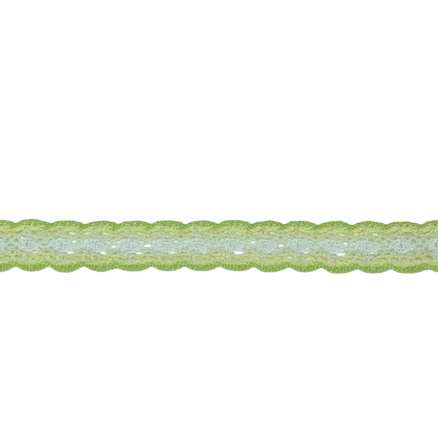 Decorative Crocheted Trim - Light Green/White