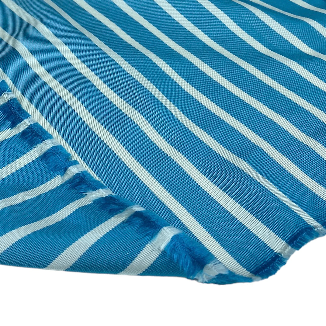 Striped Cotton - Aqua/White - Remnant