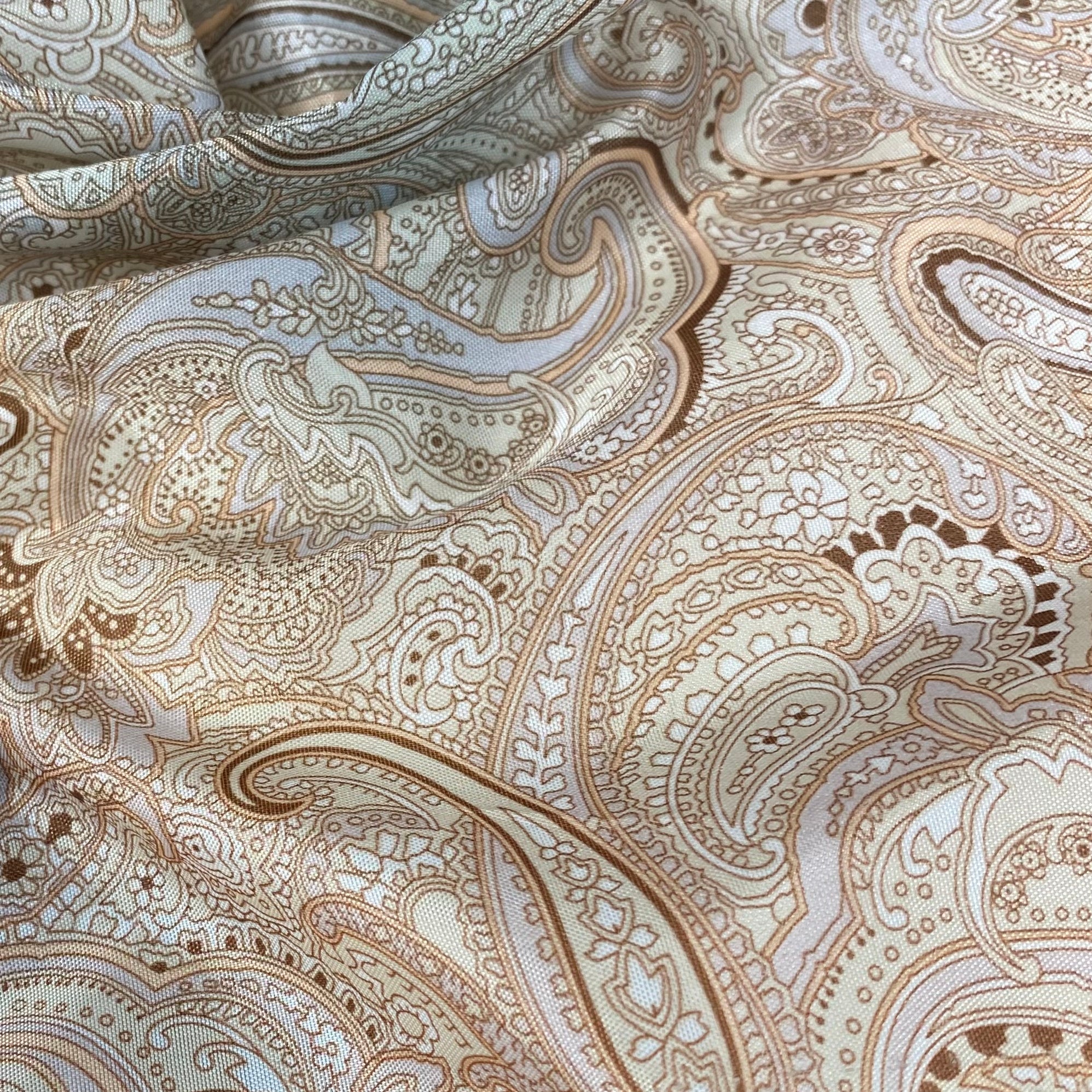 Printed Paisley Lining - Brown/Beige